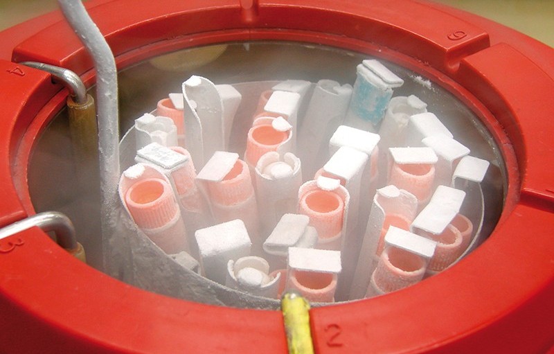 cryogenically frozen medical tubes with labels